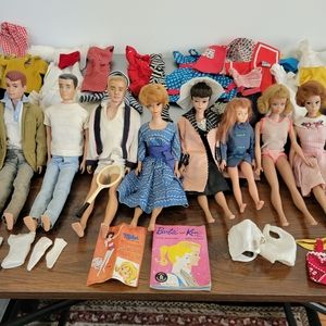 Vintage Barbie Lot Original Barbie Doll Clothes Ken Doll Midge Allan Skipper